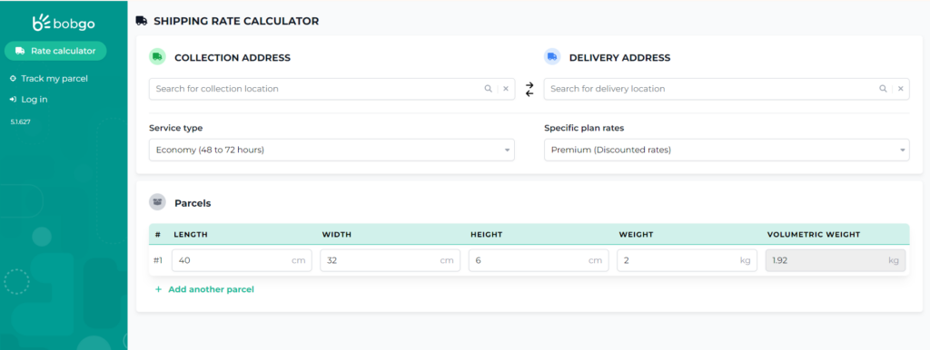 Bob Go's Shipping Rate Calculator